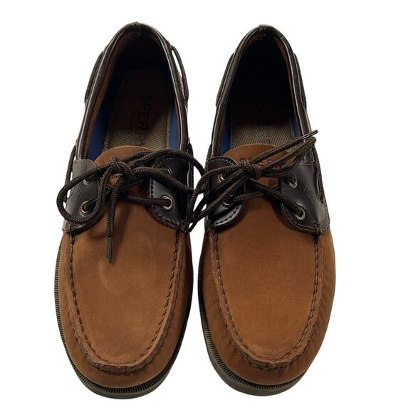 Sperry Top-Sider Mens Size 8.5M Authentic Original 2-Eye Boat Shoe Brown Leather - Picture 2 of 10